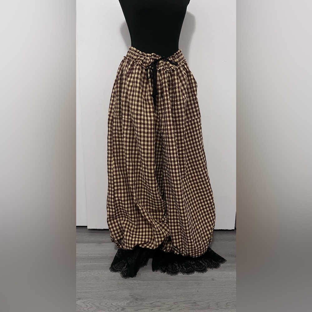 Dressed in LALA Brown Checkered Wide Leg Pants